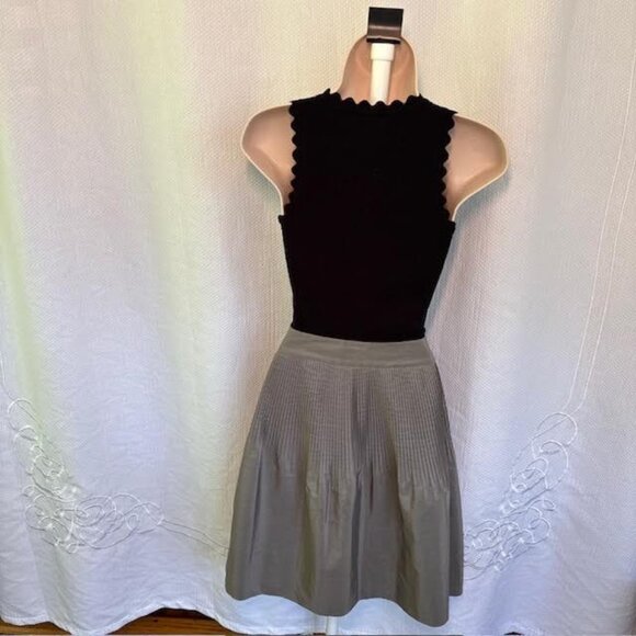 Banana Republic Gray/Silver MIDI SKIRT size 0 - Picture 4 of 8